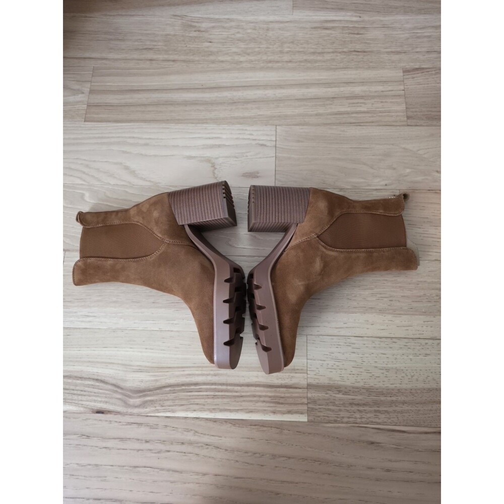 Sam Edelman Rollins Frontier Brown Suede Block Heel Chelsea Boots Size 11 M - Picture 9 of 12